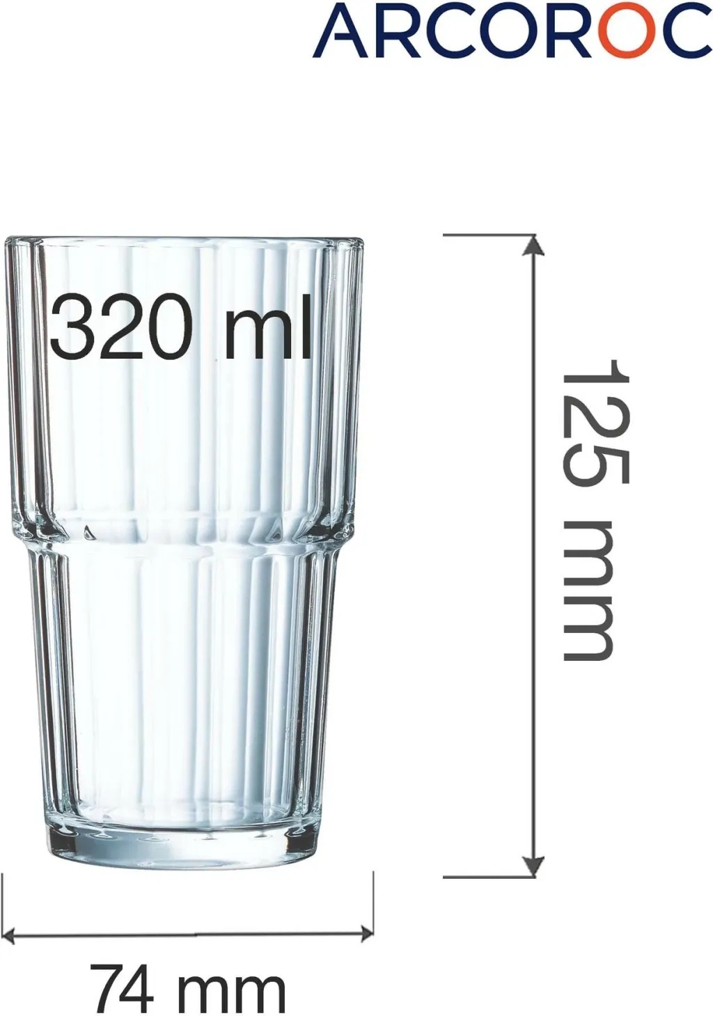 Gotë highball Arcoroc Norvege 320 ml transparente, set 6 copë - 2