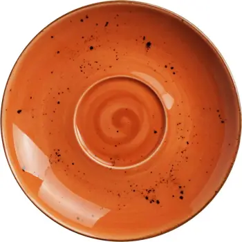 Pjatë nën filxhan cappuccino Fine Dine Dahlia 160 mm, portokalli, set 6 copë