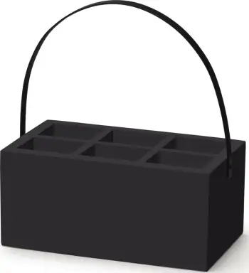 Mbajtëse takëmesh dhe pecetash, Fine Dine Madeira Black, 280x180x120 mm, dru, e zezë