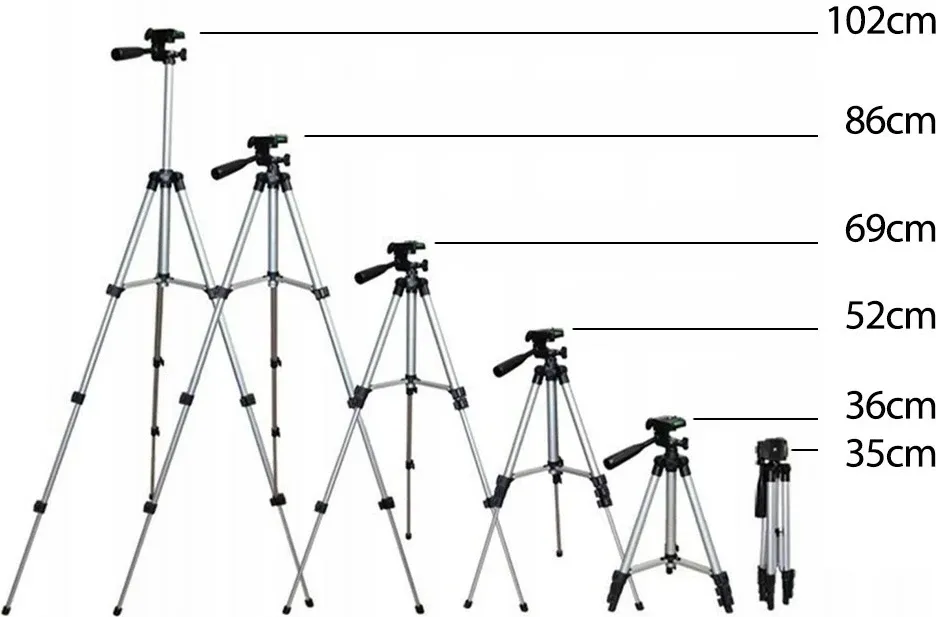 Stativ universal Maclean MC-164 për telefon, kamera, dritë unazore, 102 cm, i zi/argjendtë - 10