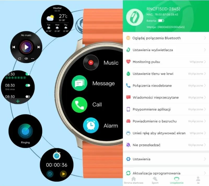Smartwatch për femra Rubicon, titanium latte - 3
