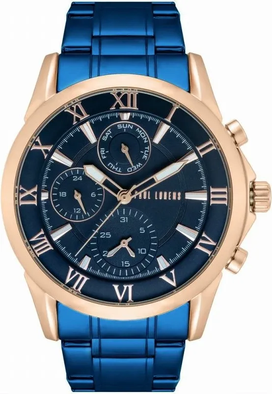 Orë dore për meshkuj Paul Lorens, bakri/navy blue - 1