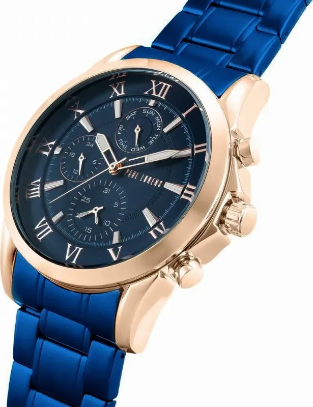 Orë dore për meshkuj Paul Lorens, bakri/navy blue - 3