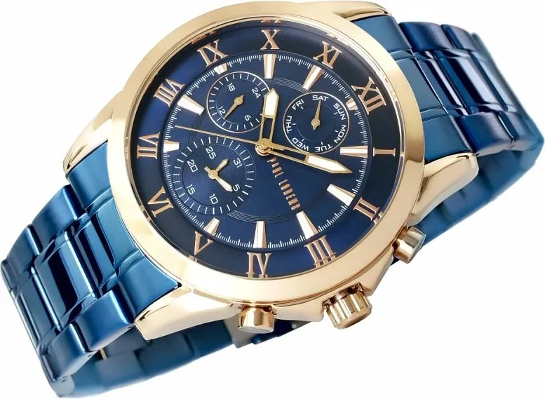 Orë dore për meshkuj Paul Lorens, bakri/navy blue - 5