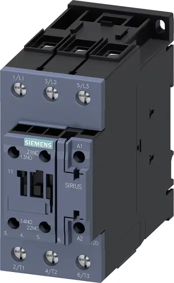 Kontaktor Siemens 3RT2037-1KB40 – 30kW, 65A, 24V DC, 3-pole, 1NO+1NC