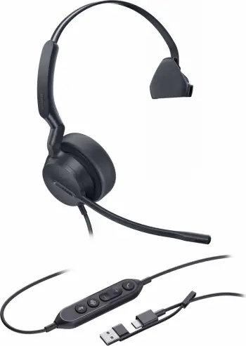 Kufje Yealink UH42 Mono Teams, USB-C/A, me mikrofon, e zezë