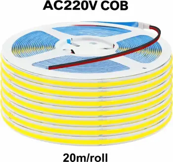 Shirit LED COB 220V IP20 – 10W/m 8mm 20m/Roll