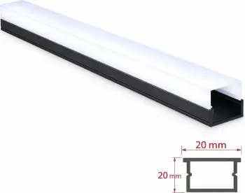 Profil alumini OG 20×20 mm – trup i zi, ndriçim 180°, 3m