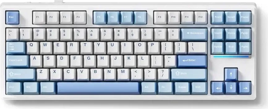 Tastierë Mchose K87, RGB, mekanike, wireless, e bardhë-blu - 1