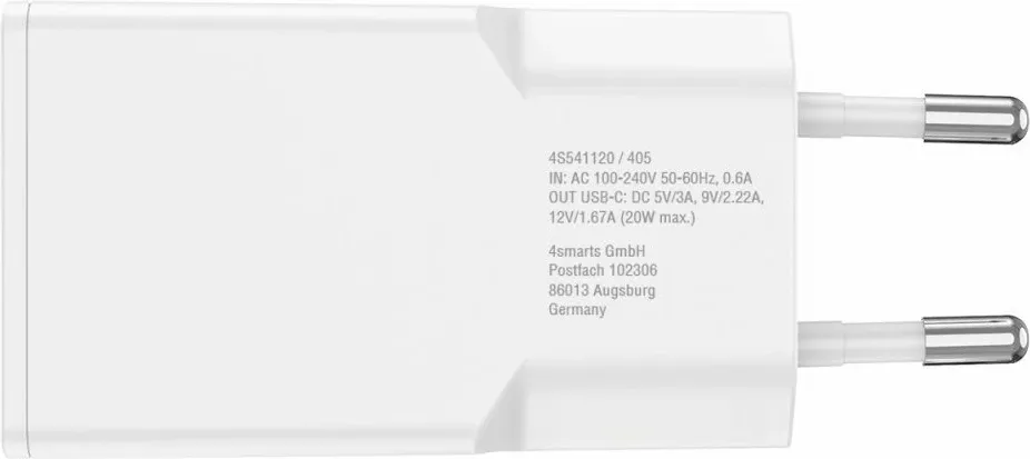 Karikues 4smarts PDPlug Slim, 20W, i bardhë - 3