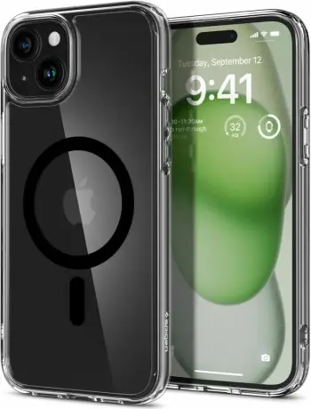 Mbështjellës për iPhone 15 Spigen Ultra Hybrid S MagSafe, transparent