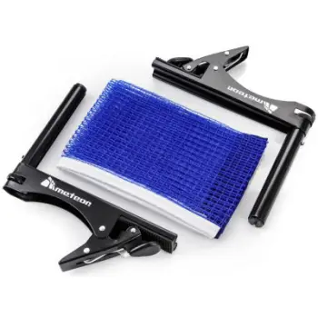 Set rrjete pingpongu Meteor Table Tennis Bracket Clip, 1.76 m, me kapëse çeliku, blu
