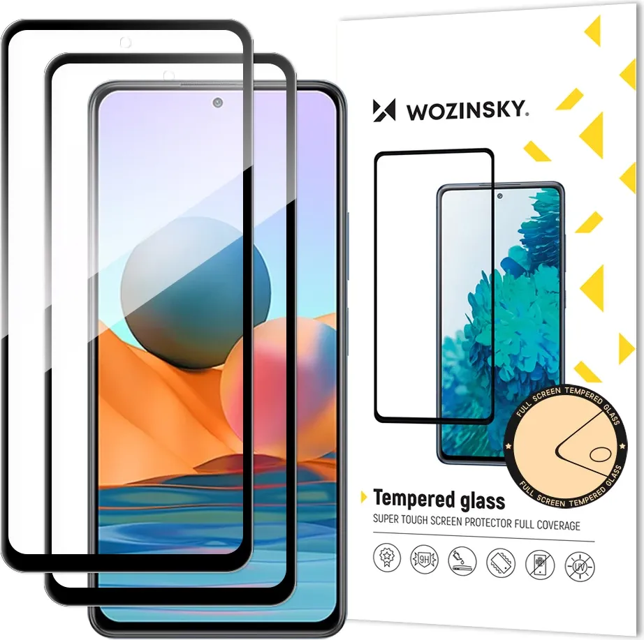 Xham i temperuar Wozinsky për Xiaomi Redmi Note 12 Pro+ / Note 12 Pro / Note 12 5G / Note 12 / Note 10 Pro, i zi, set prej 2 copë - 1