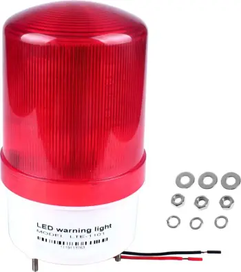 Dritë sinjalizuese LED 220V, e kuqe, rrotulluese