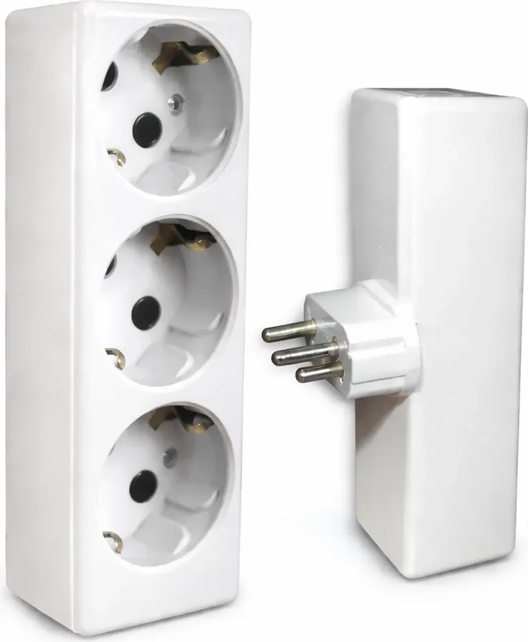 SPINË TREFAZ NË 3 PRIZA MONOFAZ – ADAPTER 3F NË 3×1F - 1