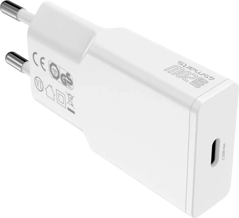 Karikues 4smarts 20W, USB Type-C në Lightning, 1.5m, i bardhë - 5