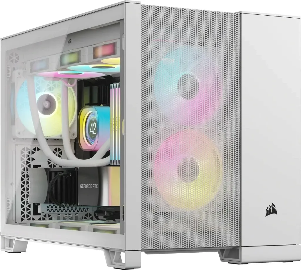 Kasë Corsair 2500D Airflow, Tempered Glass, e bardhë - 1