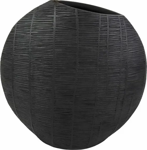Vazo dekorative BASE BALL, polirezine, e zezë, 35.5x14x35.5cm - 1