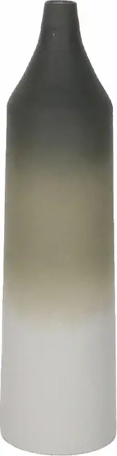Vazo ORIN, metalike, ngjyrë e gjelbër e errët/ulliri/e bardhë, 20x20x76cm