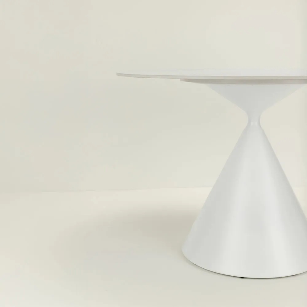 Tavolinë ATRIUM, ngjyrë e bardhë me model mermeri, 110x110x76cm - 5