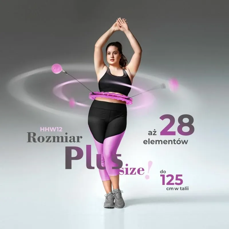Hula hoop fitnesi HMS HHW12 GT, i rregullueshëm, me peshë, lejla - 3