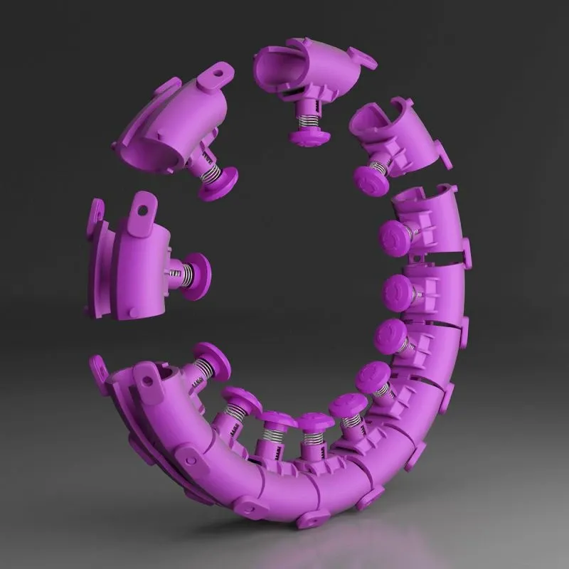 Hula hoop fitnesi HMS HHW12 GT, i rregullueshëm, me peshë, lejla - 10