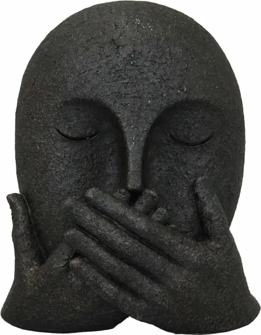 Dekor fytyre SOUS, polirezine e zezë, 14.5x9.5x17cm - 1