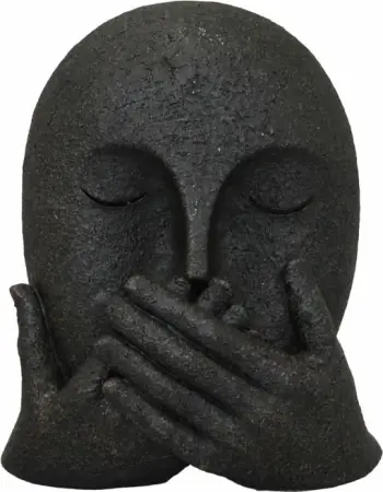 Dekor fytyre SOUS, polirezine e zezë, 14.5x9.5x17cm