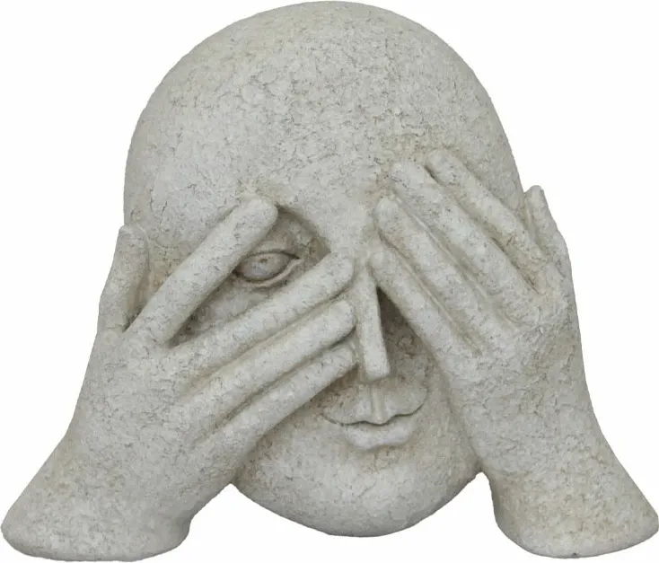 Dekor fytyre GLANCE, polirezine, ngjyrë e bardhë e zbehtë, 21.3x7x16.8cm - 1