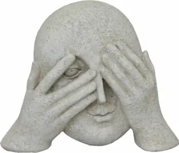 Dekor fytyre GLANCE, polirezine, ngjyrë e bardhë e zbehtë, 21.3x7x16.8cm