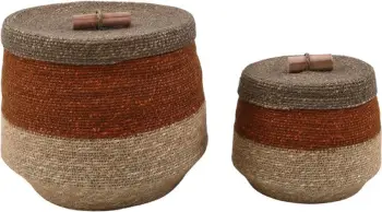 Set shporta RAFF 2 copë, 30x30x26cm, seagrass, natyrale, terra, kafe