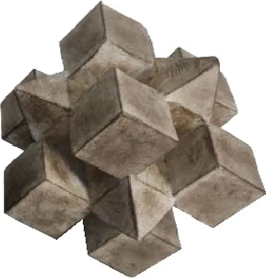 Dekor 3D kube nyje, polirezine, natyrale, 20x20x20cm - 1
