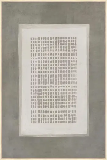 Pikturë dekorative COSMIC GRID me kornizë, kanavacë, ngjyrë gri e errët-bezhë, 80x120x4cm
