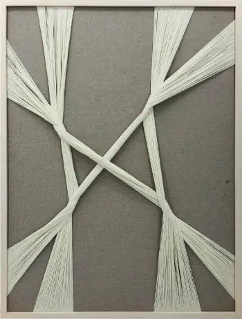 Pikturë dekorative Made of Art, dru, fije të bardha, gri, 60x80x3cm