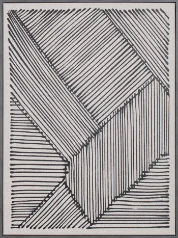 Pikturë dekorative Stay True, lëkurë, kornizë druri, e bardhë/zezë, 60x80x4cm