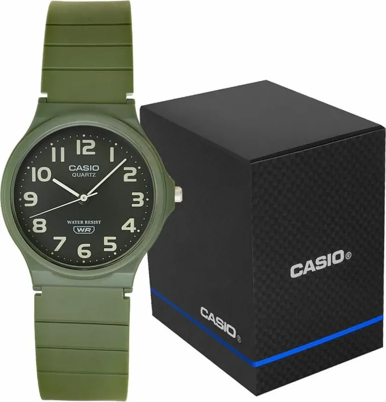 Orë dore femra Casio MQ-24UC-3BEF, e gjelbër, me kuti - 1
