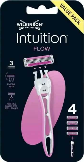 Brisk për femra Wilkinson Intuition Flow 3 tehe 4 rezerva