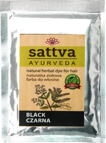 Bojë për flokë Sattva Herbal për femra e zezë 10g