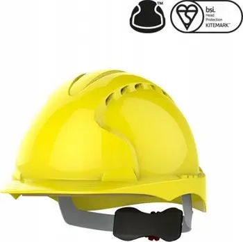 Përkrenare sigurie JSP Evo3 ARC12610, ventiluese, rregullim me rrotë, e verdhë