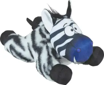 Lodër pelushi për qen Zolux Caleb Zebra, me fishkëllimë, madhësi e madhe, shumëngjyrëshe