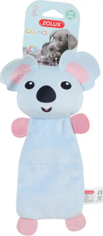 Lodër pelushi për qen Zolux CALINOU Koala, material i ricikluar, me fishkëllimë, gri