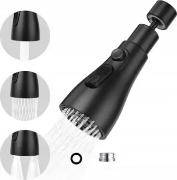 Perlator rubineti universal, 3 funksione, rrotullim 360°, i zi matte