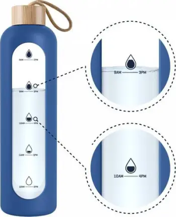 Shishe qelqi për ujë Wessper ActiveMax Crystalline, 1L, pa BPA, me mbështjellës silikoni