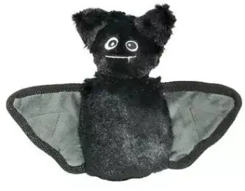Lodër pelushi për qen Yarro Bat, 17cm, me fishkëllimë, e zezë