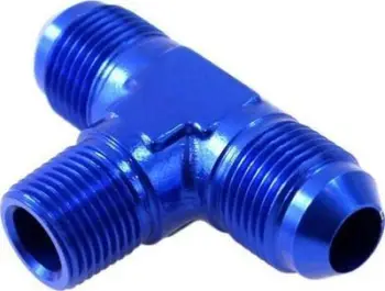 Përshtatës T TurboWorks Male Tee AN8 3/8"-18NPT, alumini, për vaj ujë dhe karburant