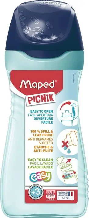 Shishe uji Maped PICNIK Kids Origins, 430ml, plastike pa BPA, blu