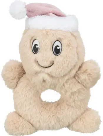 Lodër për qen Trixie Christmas Plush Cookie Ring, pellush, me zë, shumëngjyrëshe
