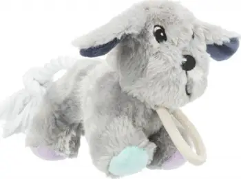 Lodër për qen Trixie Dog with Rope Junior, pelush me litar, 24 cm, shumëngjyrëshe