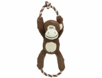 Lodër për qen Trixie Dog Toy Monkey, pelush me litar, me tingull, shumëngjyrëshe