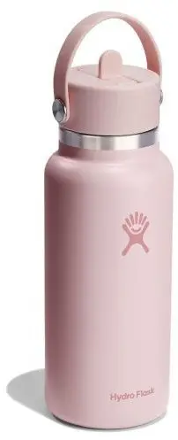 Shishe termoizoluese Hydro Flask 32 oz Wide Flex Straw Cap, inox, rozë e butë